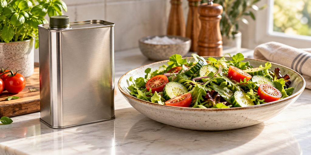Salata İçin Zeytinyağı Seçiminde 1 Litre Teneke Tercihi
