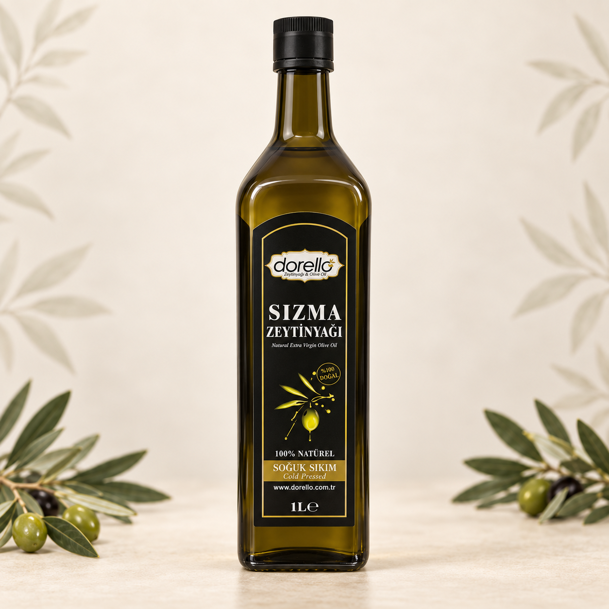 Doğal Zeytinyağı  Katkısız Zeytinyağı Dorello 1  Litre, Cam Şişe