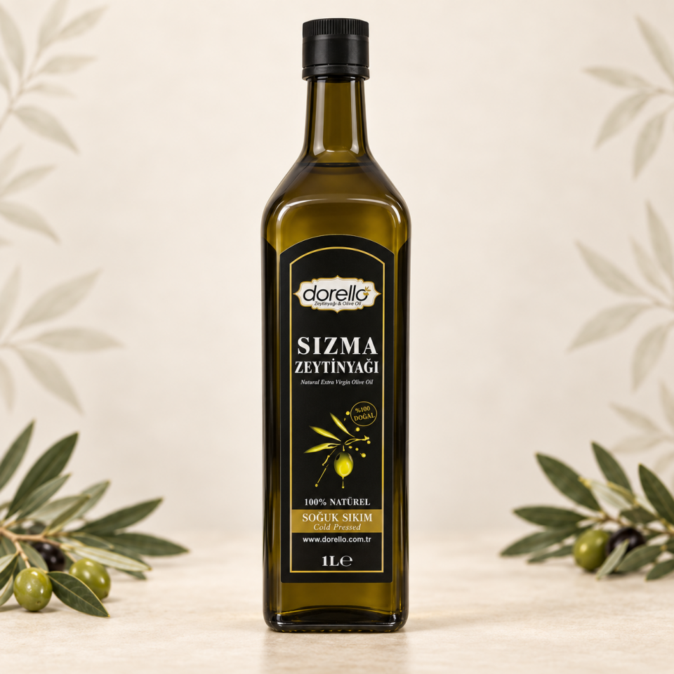 Doğal Zeytinyağı  Katkısız Zeytinyağı Dorello 1  Litre, Cam Şişe