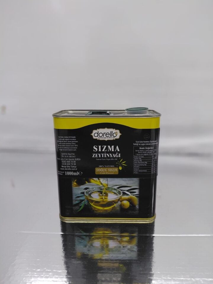 Doğal Zeytinyağı  Katkısız Zeytinyağı Dorello 1  Litre, Teneke