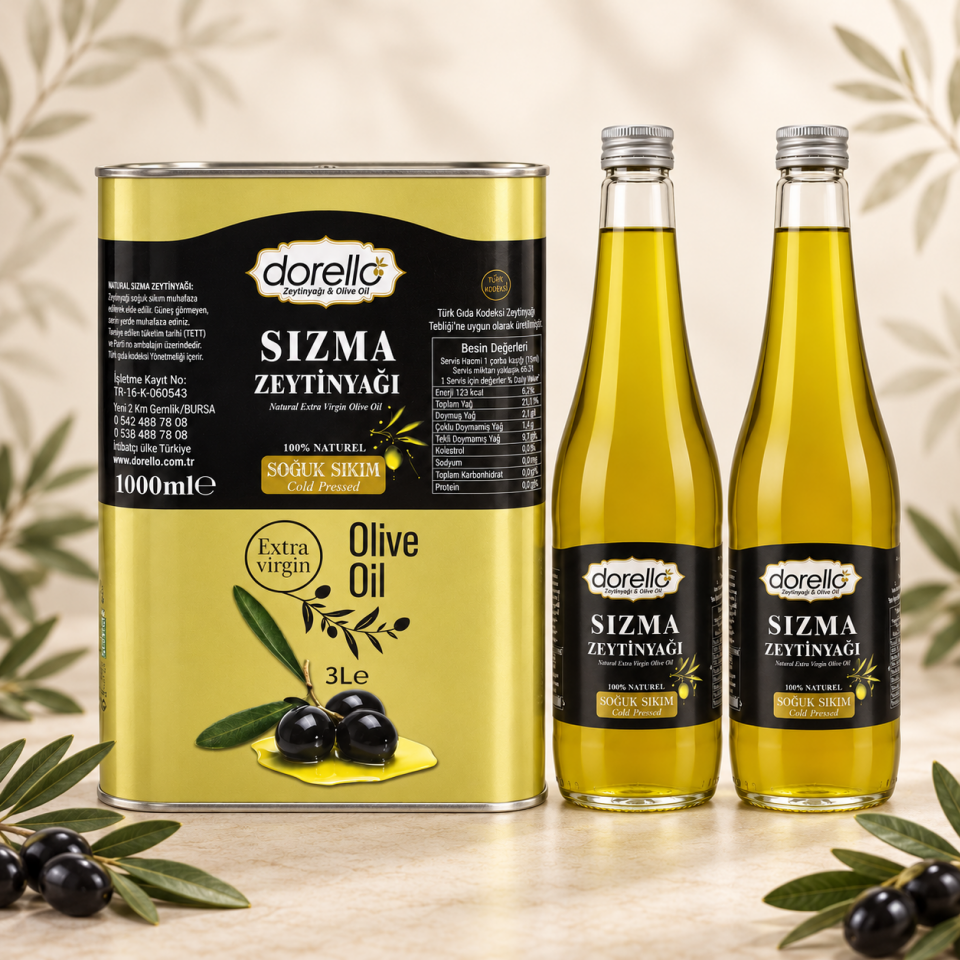 Naturel Sızma Zeytinyağı 3+1+1 Litre - Dorello Zeytinyağı