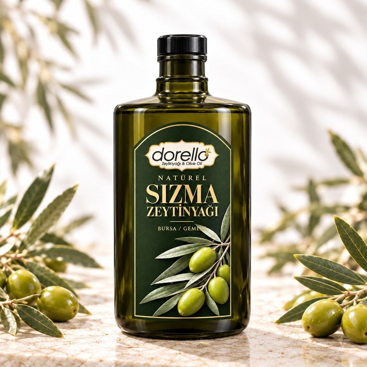 Natürel Sızma Zeytinyağı 500ML Düz Omuzlu Şişe | Dorello