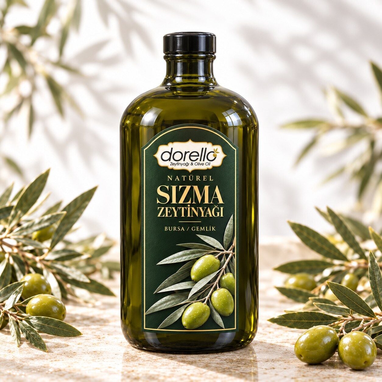 Natürel Sızma Zeytinyağı 500ML Yuvarlak Şişe | Dorello